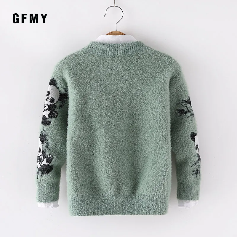 GFMY/осенне-зимнее теплое вельветовое пальто с круглым воротником для мальчиков и девочек детские свитера