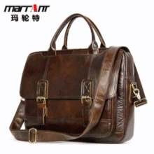 Leather Vintage Casual Briefcase Light Business Tote Man 15.6 