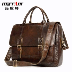 Leather Vintage Casual Briefcase Light Business Tote Man 15.6 