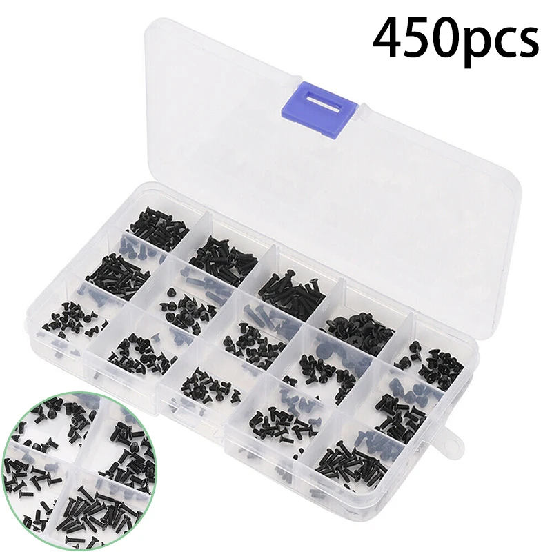 450pcs/Set Screws Nuts Bolts Assorted Repair Tool For Laptop Phone Computer Compatible With All General Laptops