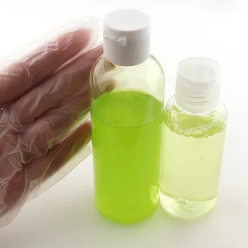 

60ml/100ml Spray Bottle Clear Plastic Empty Bottles with Latex Gloves Travel Containers Cosmetic Bottle Alcohol Spray Bottle
