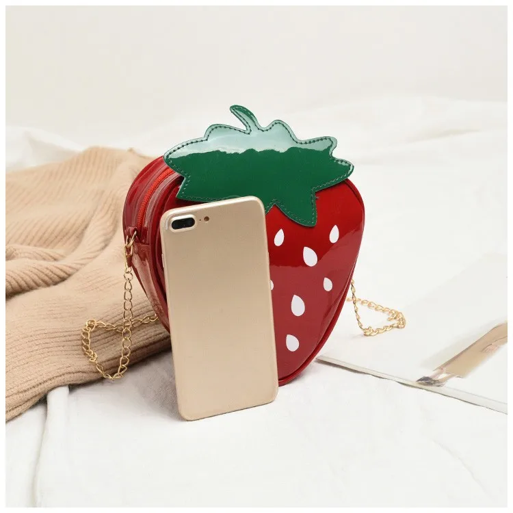 

2019 New Style Korean-style Spring Summer Strawberry Bag with Chain Shoulder Bag Phone Coin Purse