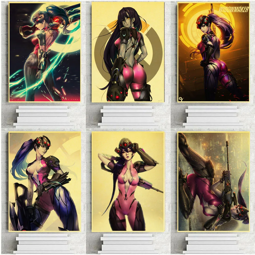 Игровой постер Overwatch Widowmaker Ностальгический ретро крафт бумага постеры для