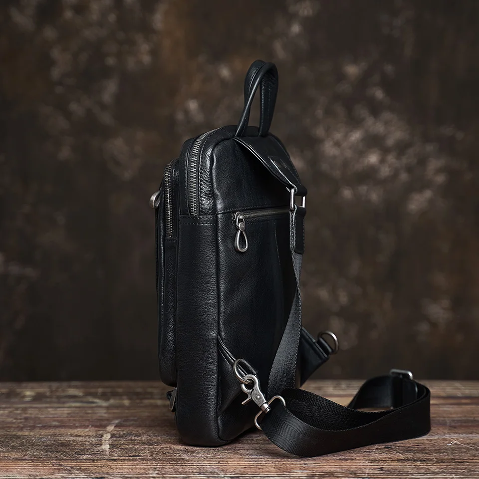 NUPUGOO Casual Brust Tasche Männer Aus Echtem Leder Umhängetasche Mode Schulter Hohe Qualität Leder Multifunktions Für 10,5 Zoll Ipad – Detail 9