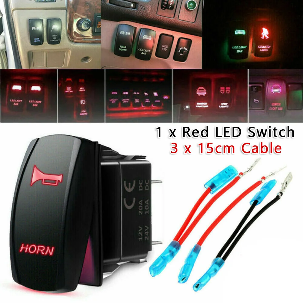 Универсальный Красный Водонепроницаемый светодиодный сигнал 12 24 В 20 А