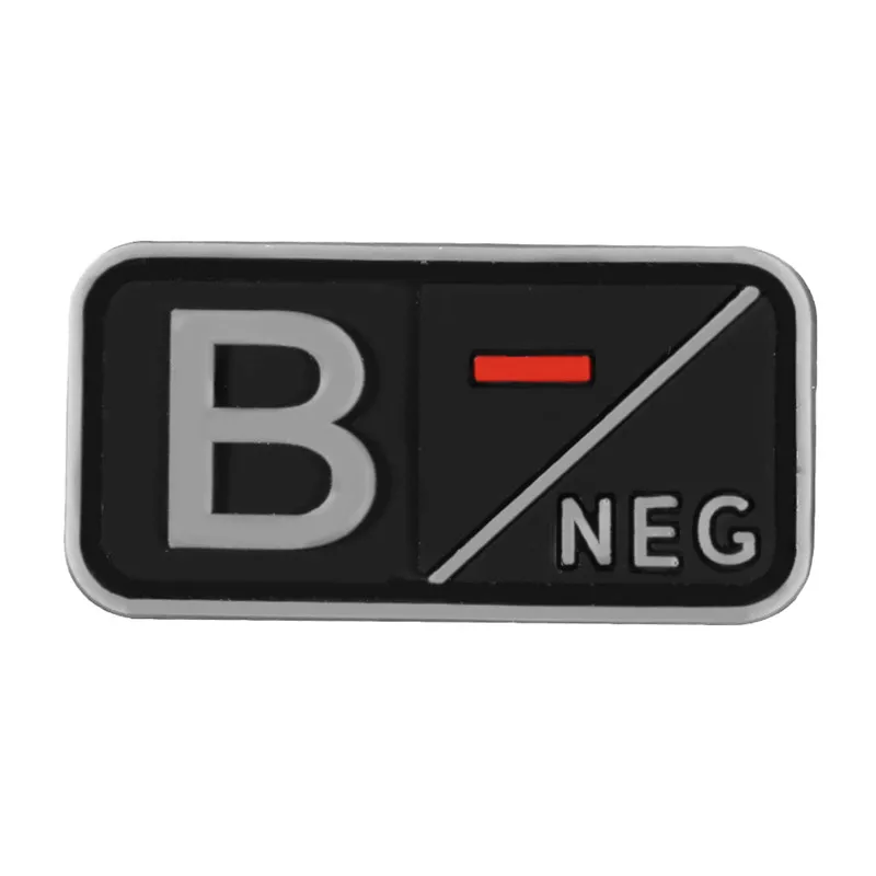 3D ПВХ A+ B+ AB+ O+ Положительный POS A-B-AB-O-отрицательный NEG Тип крови группа патч для одежды Военный резиновый нагрудный знак крючок и петля - Цвет: 12