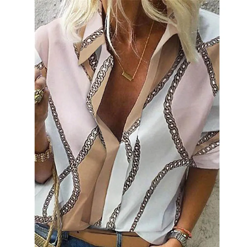 2020 Spring Women Leisure Blouse Tops Women chain Print work office Blouse Shirt Lady Stylish Long Sleeve Blouses femmes 5XL 2020 Spring Women Leisure Blouse Tops Women chain Print work office Blouse Shirt Lady Stylish Long Sleeve Blouses femmes 5XL