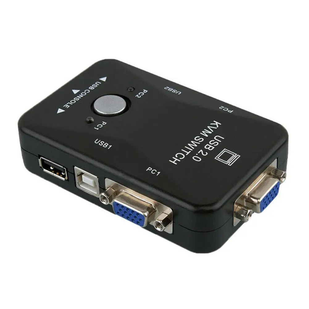 Новые USB KVM переключатель коммутатор 2 Порты и разъёмы VGA переключатель SVGA коробка USB 2,0 Мышь клавиатура 1920*1440 переключатель