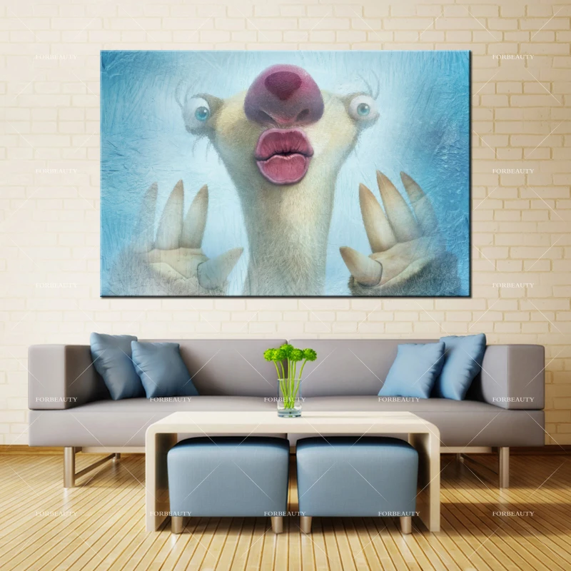 Forbeauty Холст Картина Настенная живопись sid_ice_age_collision_course Спрей Печать