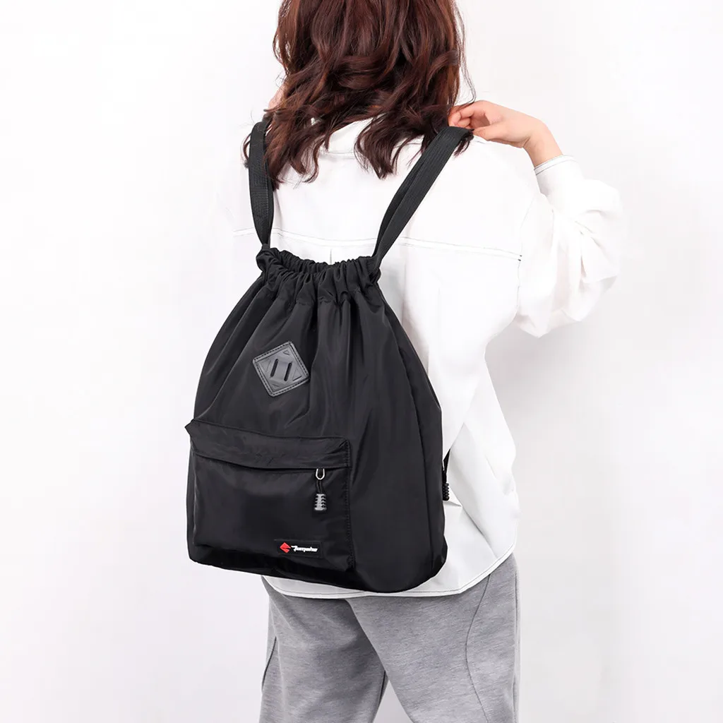 Bolso con cordón para mujer, Mochila deportiva para el aire libre, informal, para estudiante, para ordenador portátil, novedad de 2020