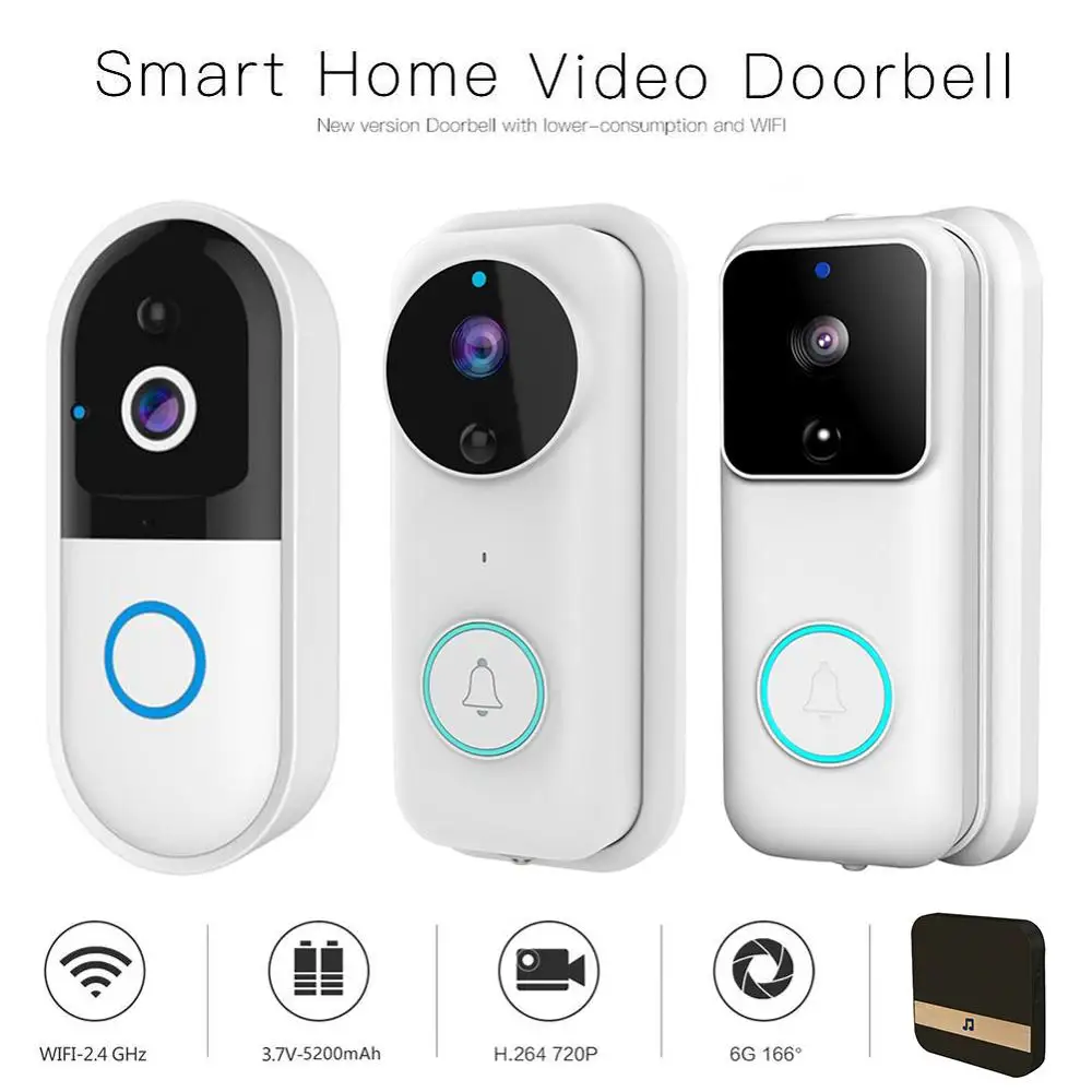

New Smart WiFi Video Doorbell Smart Wireless Security Door Bell Visual Recording Home Monitor Night Vision Intercom Door Phone