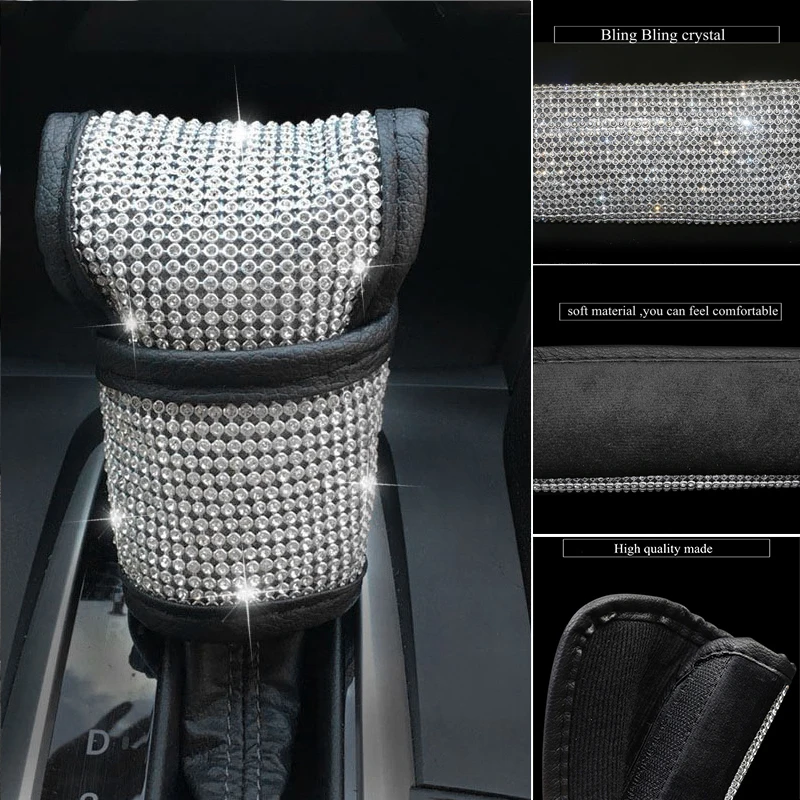 

Bling Crystal Anti Dust Shift Knob Cover Decoration Trim Wrap Replacement For Car Truck SUV Protection Useful Parts