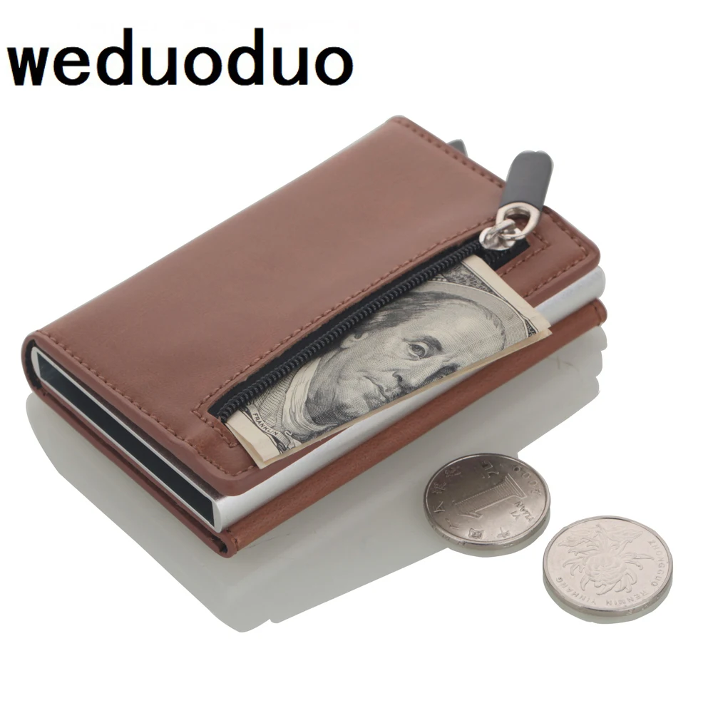 

2020 Multifunction Card holder Wallets PU Leather RFID Credit Card Holders Aluminum Alloy Business ID Bank Card Protector Case