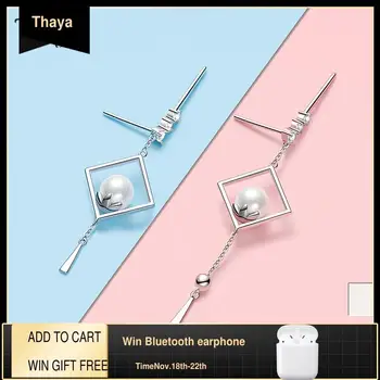 

Thaya Original Design Silver Plated Silver Lantern Earrings Crystal White Pearl Stud Earrings For Women Fine Jewelry Gifts
