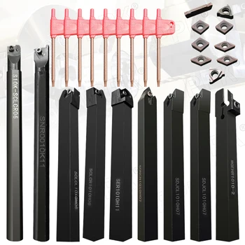 Cheap CNC Turning Tool Nine Knife Rods + Nine Wrenches + Nine Blades
