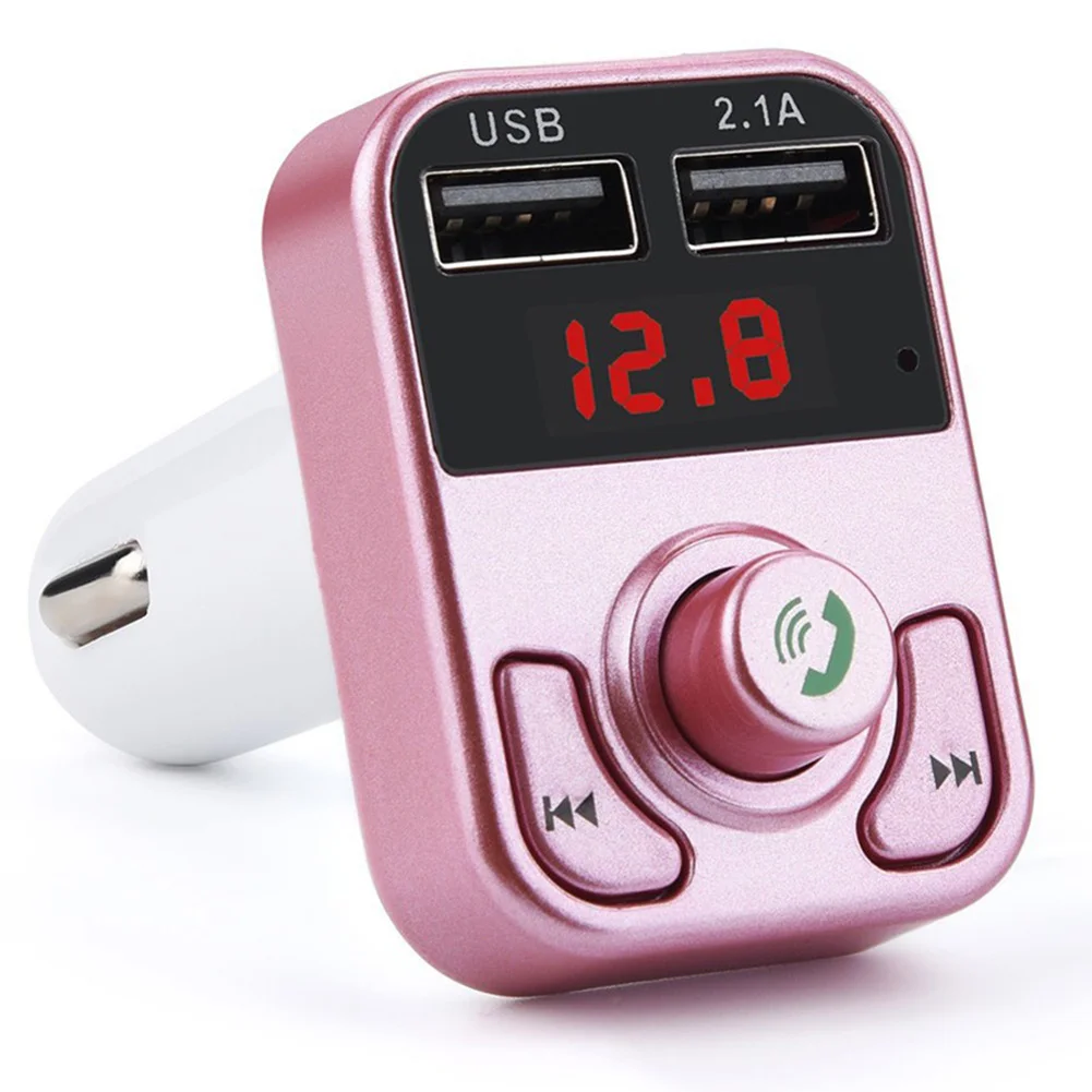 Rose Gold Abs-пластик USB зарядное устройство музыка двойной порт универсальные аксессуары беспроводной Bluetooth приемник автомобиля радио fm-передатчик MP3-плеер модулятор - Название цвета: Rose Gold