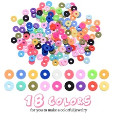 4500 pièces de perles d'espacement en argile rondes de 6mm 18 couleurs, perles plates en argile pour la fabrication de bijoux, perles d'espacement en polymère rondes, perles de disque libres
