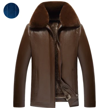 

Winter warm fur collar jacket men leather jacket brand men's faux leather jacket coat Jaqueta Couro men's winter jacket