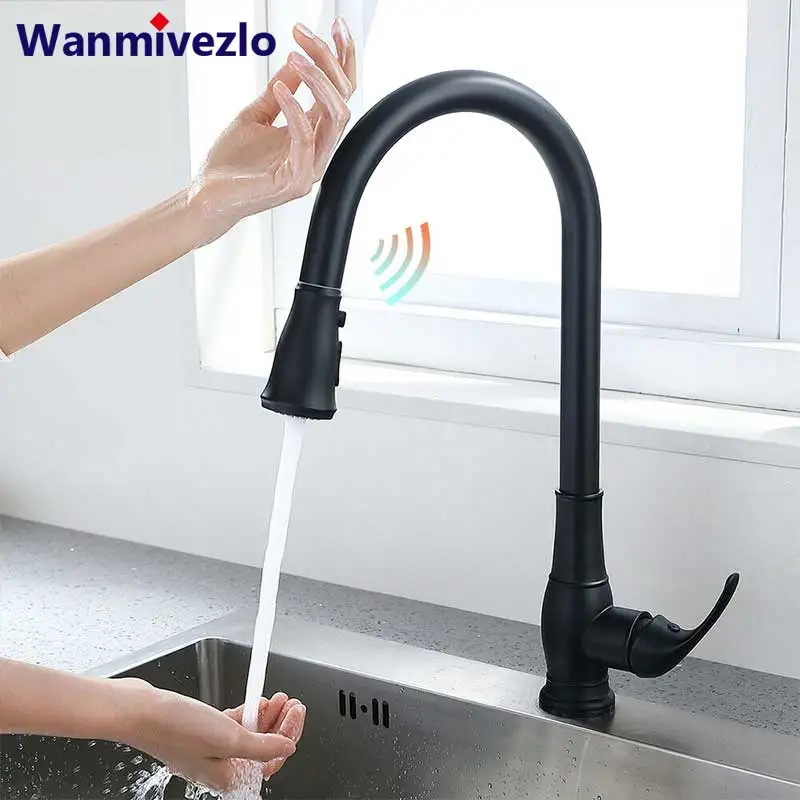 

Matte Black Sensor Kitchen Faucet Sensitive Smart Touch Control Faucet Mixer Tap Touch Sensor Smart Black Kitchen Mixer Tap