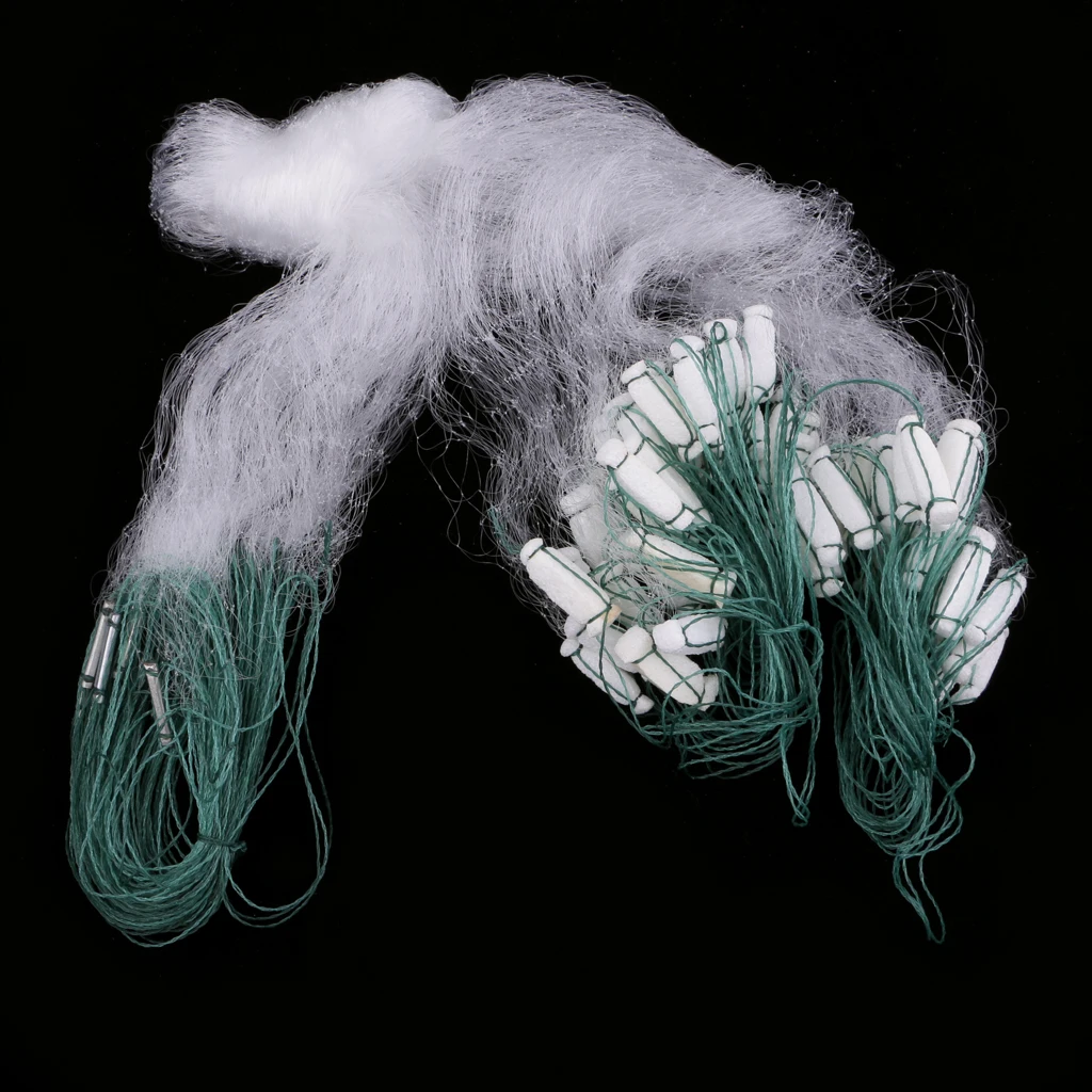 2pc Durable Nylon Sinking Fishing Gill Nets Fish Baits Mesh Trap Casting Net with Lead Sinker for Fishermen 8m 15m