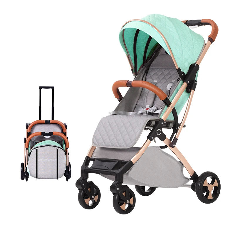 Lightweight stroller Aluminum alloy frame folding stroller portable baby car four-wheeled child tro