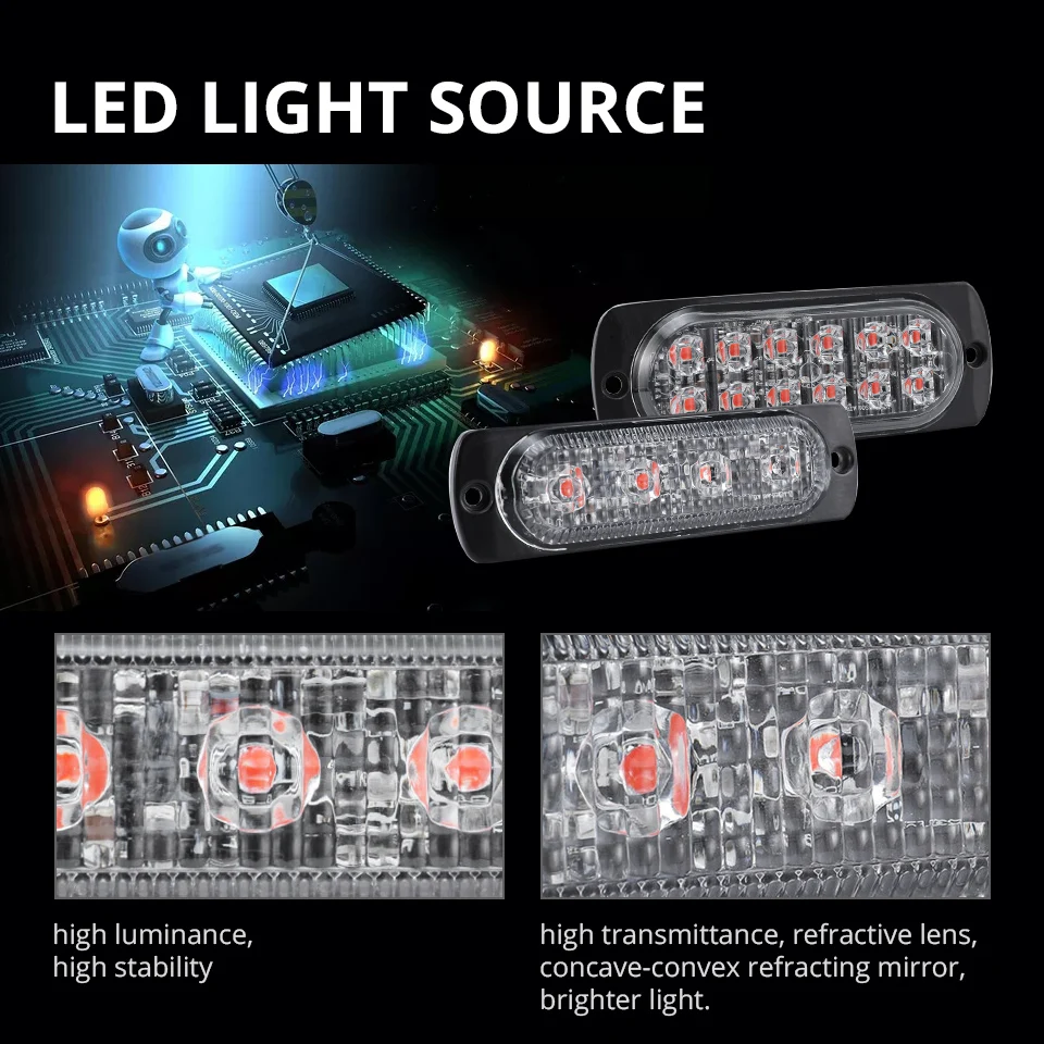 Partol 4 светодиодный вспышка стробоскоп для автомобиля Предупреждение светильник