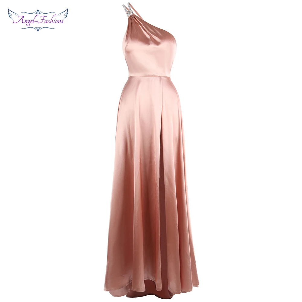 Angel fashions женское Плиссированное ТРАПЕЦИЕВИДНОЕ длинное платье на одно плечо с