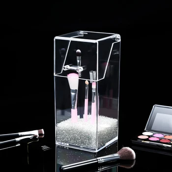 

Office Sundries Make Up Container Boxes Clear Makeup Brush Storage Bucket Holder Pearl Desktop Display Rack Container
