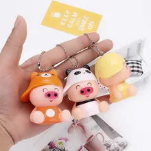Творческие маленькие подарки брелок с поросенком украшения торта горячие продажи винил мультфильм кукла телефон сумка пакет кулон оптом