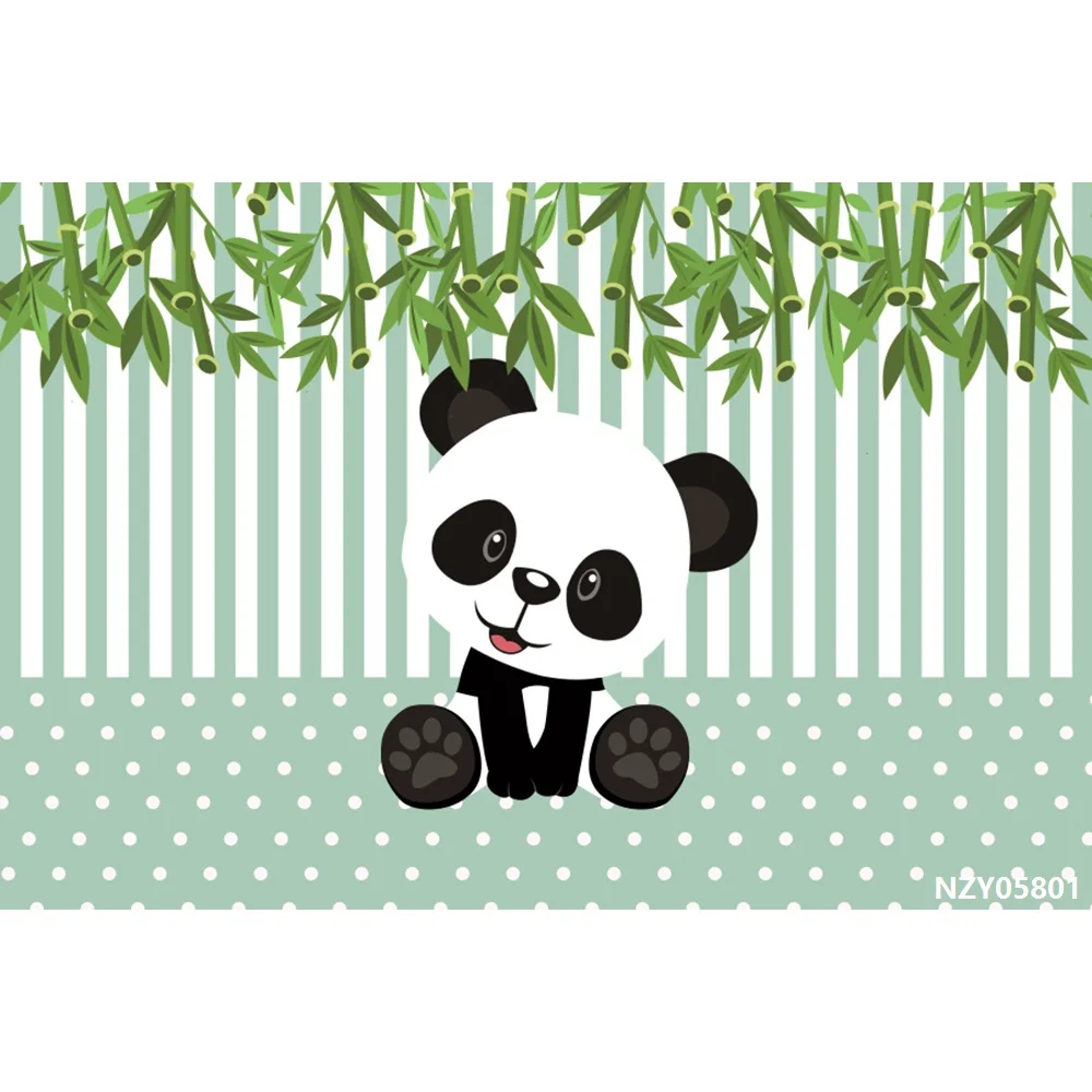 Laeacco Panda вечерние Bamboos в полоску в горошек для фотосъемки на день рождения фоны индивидуальные фотографические фоны для фотостудии - Цвет: NZY05801