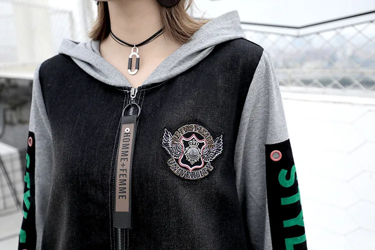 Max LuLu роскошный корейский бренд Harajuku Байкерская уличная женская джинсовая куртка-бомбер повседневная женская джинсовая куртка с капюшоном