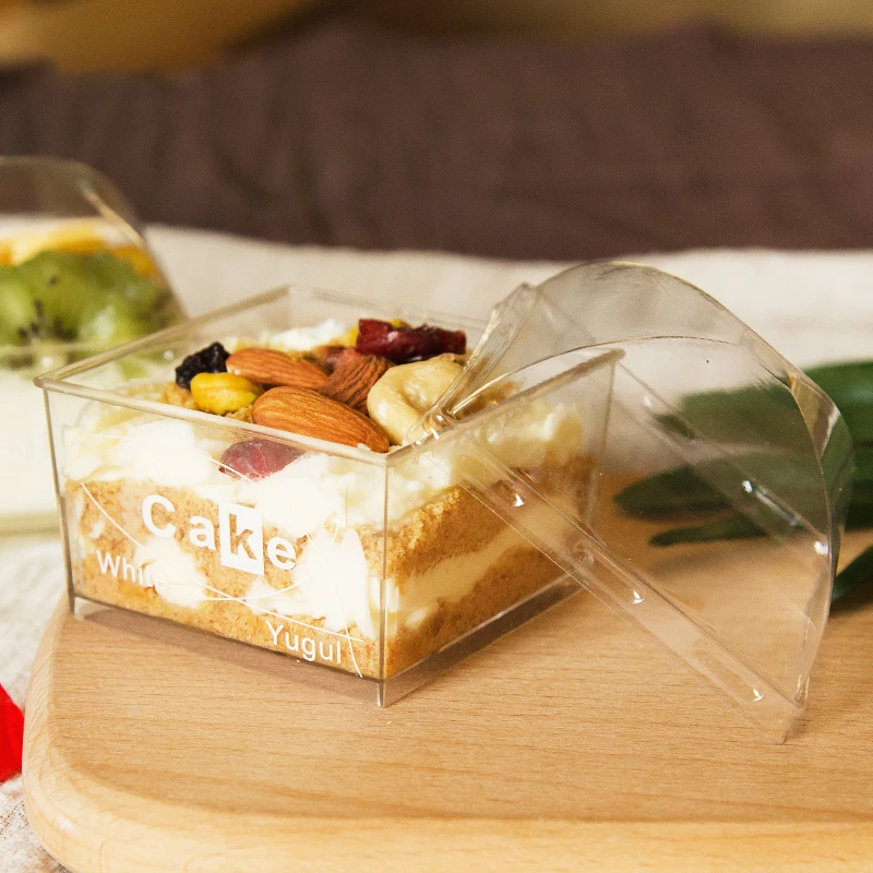 25 шт. высококачественные Квадратные прозрачные жесткие пластиковые десертные