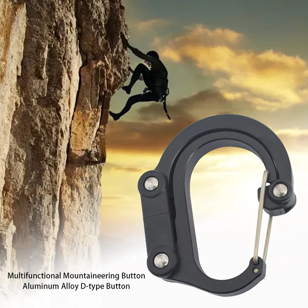 

Multi-Function Carabiner Aluminum Alloy D-Type Buckle Outdoor Safety Products Metal Carabiner Can Bear 15Kg