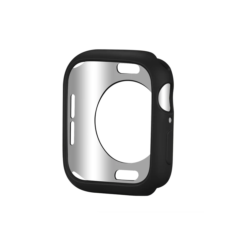 black 6 цветов ТПУ чехол для часов apple Watch Series4 44/40 мм бампер рамка защитный чехол для iwatch 3 2 1 42 мм 38 мм аксессуары для часов - Цвет: black