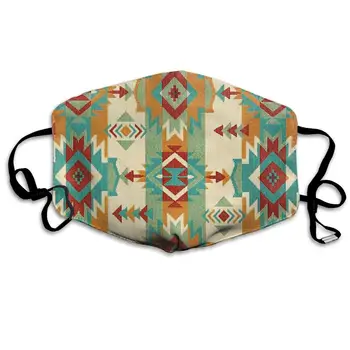 

Garde Art Studio Fashion Unisex Mouth/Face Cover Masks, Tribal Native American African Ethnic Symbols Half Face Mask, Comfy