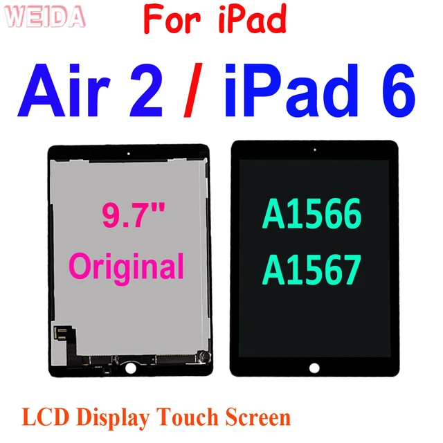 9.7 Lcd For Apple Ipad 6 Air 2 A1567 A1566 9.7'' 100% Aaa+ Grade Lcd  Display Touch Screen Digitizer Assembly Replacement - Tablet Lcds & Panels  - AliExpress