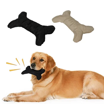 

Bite Resistant Entertainment Pet Nylon Puppy Non Toxic Bone Shape Squeaky Sound Home Training Dog Chew Toy Molar Tooth Cleaning
