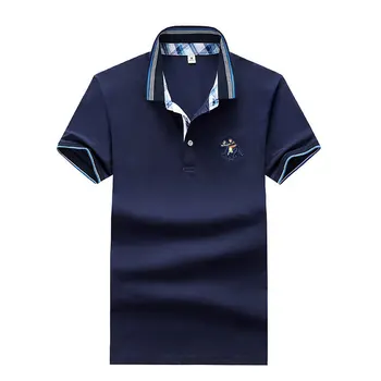 

4XL Men's Summer Casual Cotton Short Sleeve Shirt Men's New Slim Embroidery Solid Color Shirt Men's Tops And T-Shirts