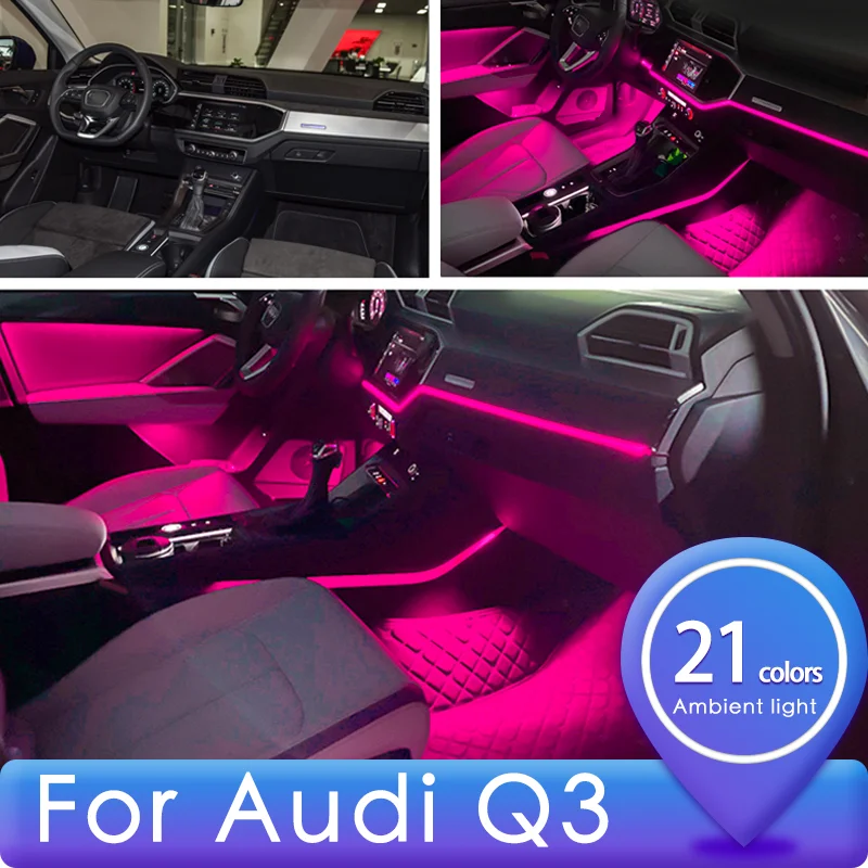 

21/30color For Audi Q3 MQB platform 2013-2020 Front vent Dashboard Middle Console Atmosphere advanced Ambient Light
