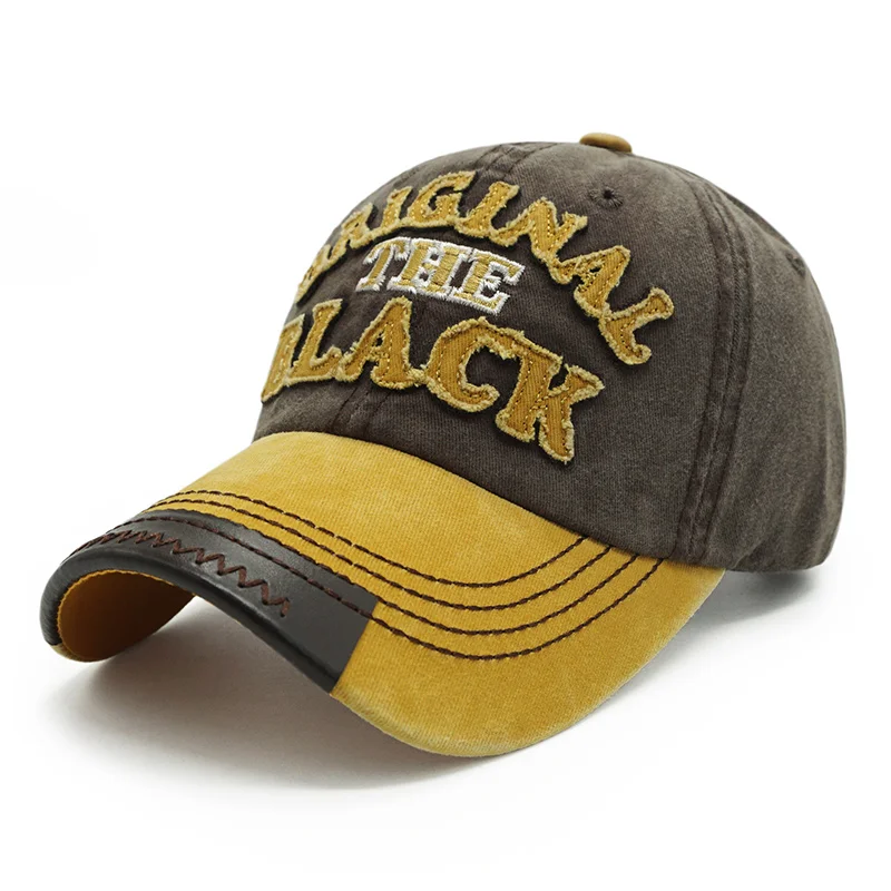 KUNBKANG, винтажная хлопковая бейсболка, мужская, летняя, повседневная, Snapback, шапки для женщин, Gorras, папа, шапка с надписью, черная, Мужская бейсболки из промытого хлопка