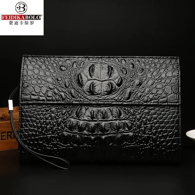 

2017 New Style Crocodile Pattern Long MEN'S Wallet Fashion Leather MEN'S Wallet Wallet Clutch Bag Large Capacity