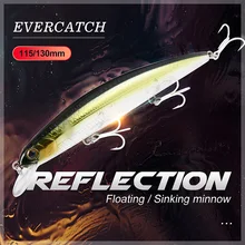 Evercatch انعكاس 16.5 جرام العائمة wobblers الصيد إغراء topwater البلمة 21.5 جرام غرق خشخيشة jerkbait الطعوم الثابت باس بايك(China)
