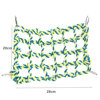 

Pet Parrots Woven Rope Hammock Small Animal Hamster Birds Climbing Net Toy XH8Z