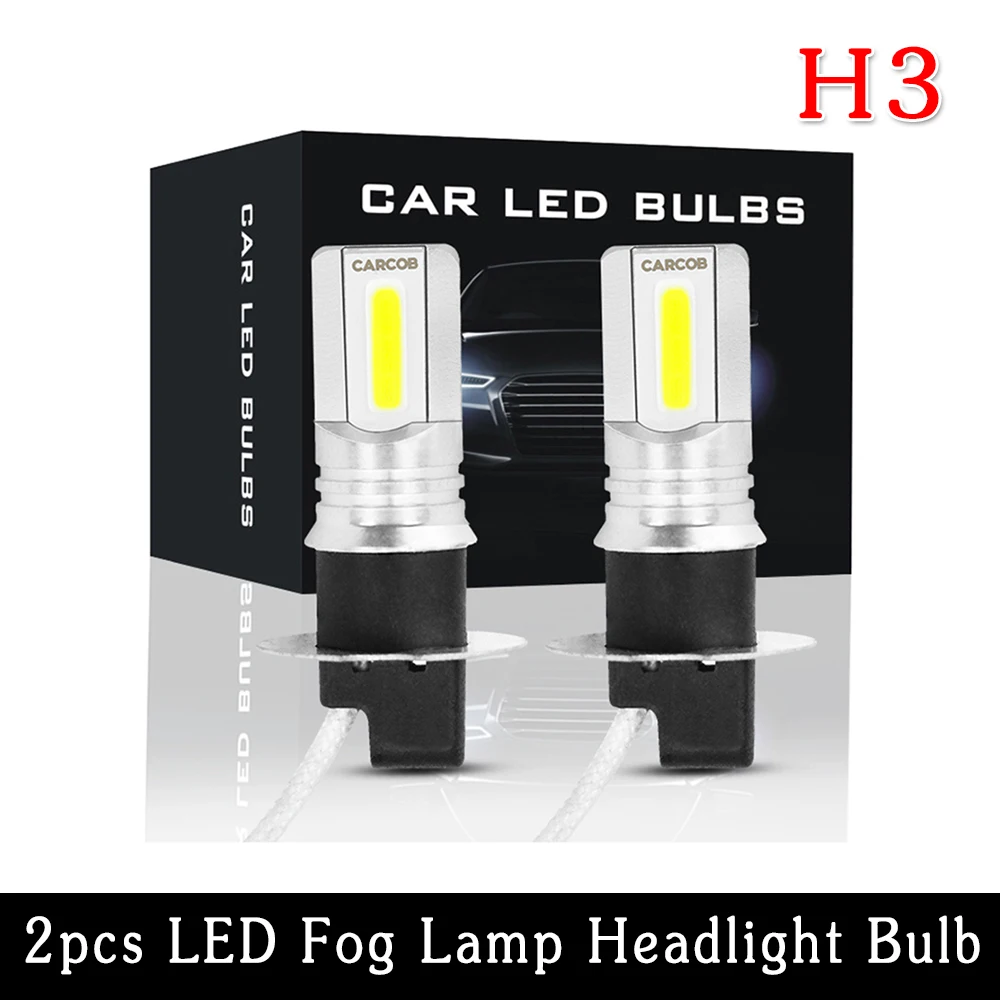 

2pcs LED Headlight H3 Fog Lamp High Power 100W Double Sided Parts 6500K Xenon White Light Car Headlight Fog Light Car Accessory