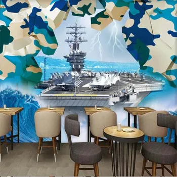 

milofi aircraft carrier breaks the wall into the bar KTV large living room TV wallpaper mural background wall