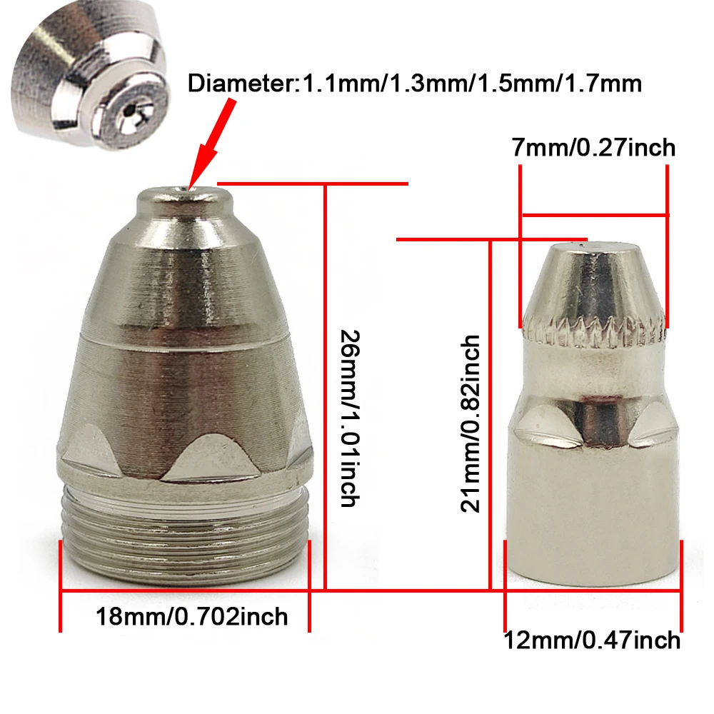 Plasma Cutter Electrodes Nozzles 10/20pcs Premium P80 Plasma Cutting Torch Consumable Cutting 60A 80A 100A P80 CNC Plasma Torch Tip Electrode Nozzle