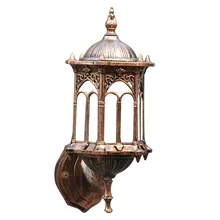 E27 Fence Antique Wall Lamp Yard Porch Light Outdoor Waterproof Led Garden Lantern Sconce Balcony Glass Shade Home Decor Vintage