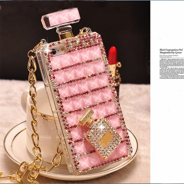 Luxury Bling Diamond Perfume Bottle Phone Case For iPhone 11 12 13