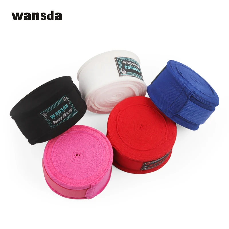 

Cotton Kick Boxing Bandage Wrist Straps Sports Sanda Taekwondo Hand Gloves wraps bandagem muay The 2pcs/pack 3M