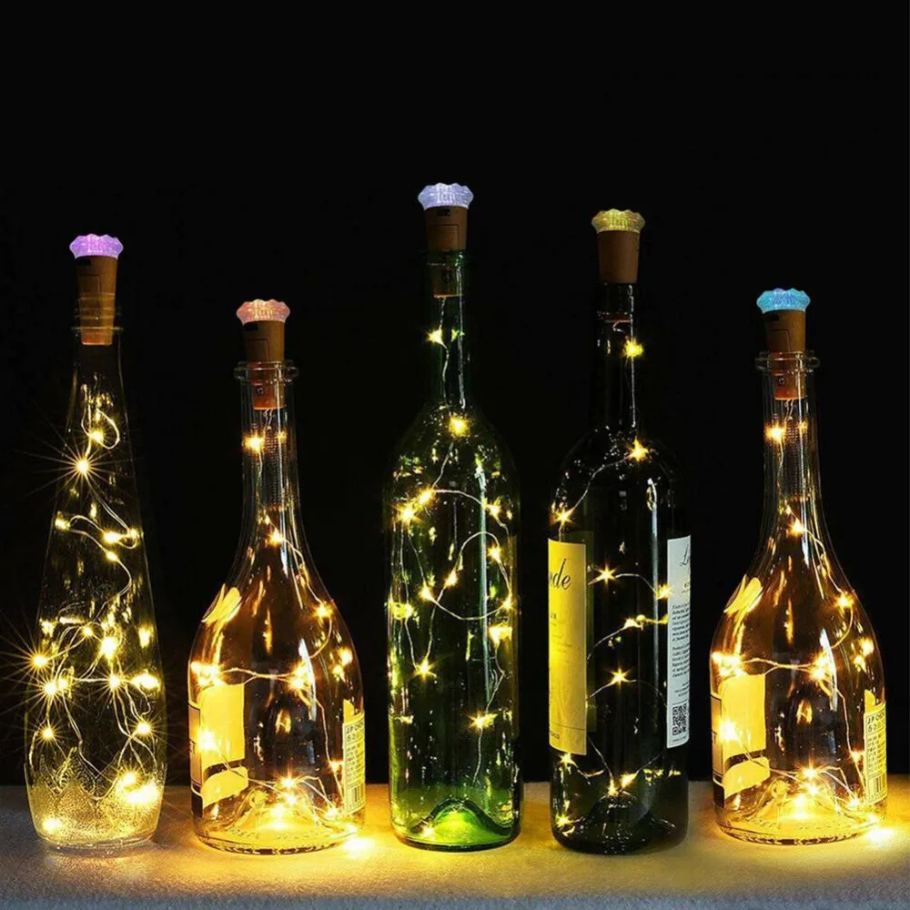 Светодиодный светильник-гирлянда в форме бриллианта, USB перезаряжаемый светодиодный фонарь, натуральная пробка, лампа для бутылки вина